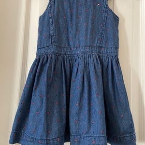 Red flower Jean overalls